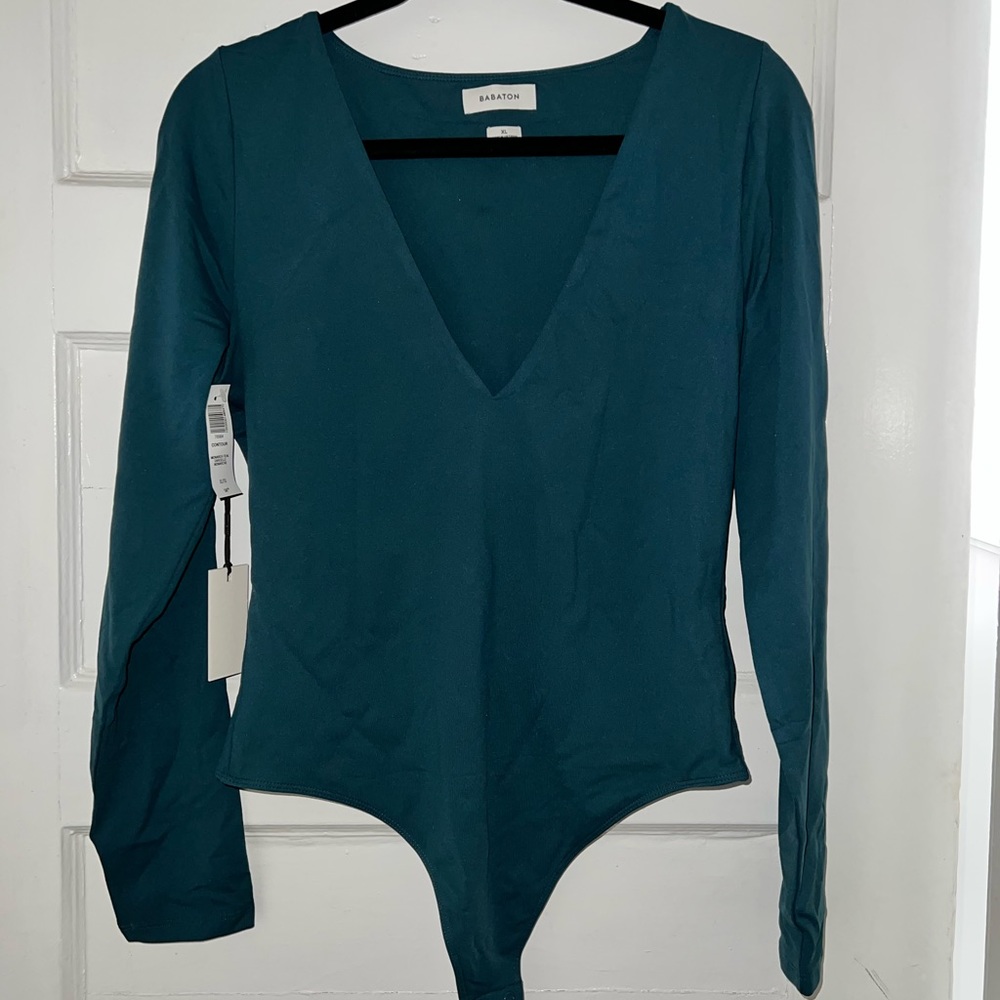 Brand new never worn XL long-sleeve Aritzia Babaton bodysuit in monarch teal